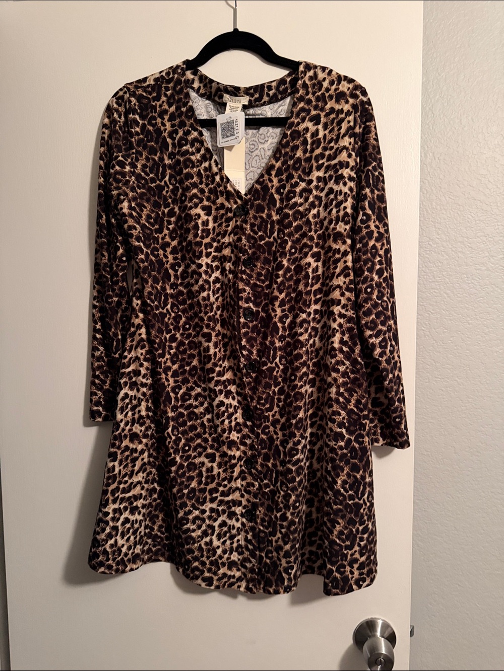 Yelete Leopard Print V-Neck Blazer Jacket - Brown & Tan